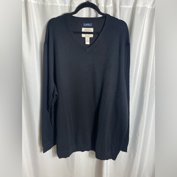 St. John’s Bay Men's Big and Tall Size 4XLT Black V-Neck Sweater NWT - Picture 1 of 7